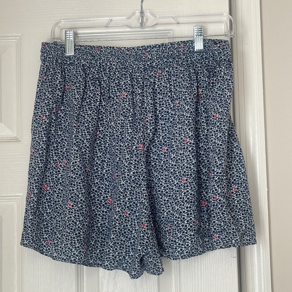 J. Crew Mercantile Floral Blue Pink Lightweight Size Medium Pull On Drawstring - Picture 4 of 4